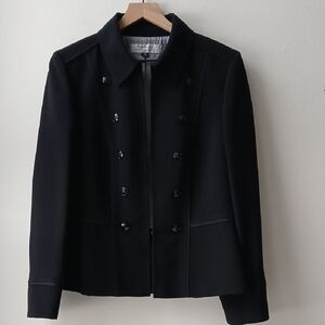 Tahari Alicia Jacket Black Crepe Women's 12 NWT